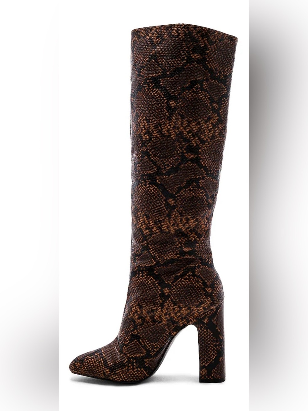 LPA knee-high snake print boot with block heel